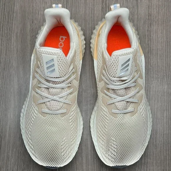 Adidas Shoes Mens 7.5 Alphaboost Ecru Tint 'Glow Orange' Running Sneakers G28565 - Picture 6 of 12